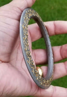 Sikh kara sarbloh floral engraved bangle singh kaur khalsa pure iron kada v8
