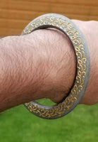 Sikh kara sarbloh floral engraved bangle singh kaur khalsa pure iron kada v8
