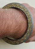 Sikh kara sarbloh floral engraved bangle singh kaur khalsa pure iron kada v8