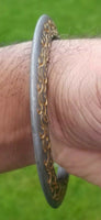 Sikh kara sarbloh floral engraved bangle singh kaur khalsa pure iron kada v8