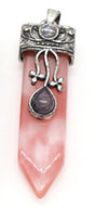 Reiki natural stone pendulum chakra healing meditation pendant necklace ggg77