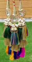 Indian punjabi pranda mehndi jagoo mirror bridal patiala paranda hair braid rrr3