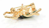 Vintage look gold plated green beetle brooch suit coat broach collar pin gift b3