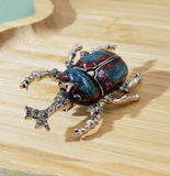 Beetle brooch vintage look silver plated suit coat broach collar cross pin ggg53