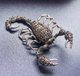 Valentine scorpion brooch vintage look celebrity broach silver plated pin ggg90