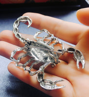 Valentine scorpion brooch vintage look celebrity broach silver plated pin ggg90