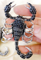 Valentine scorpion brooch vintage look celebrity broach silver plated pin ggg90