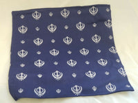 Sikh punjabi singh kaur blue khalsa khandas bandana head wrap gear rumal hankie