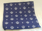 Sikh punjabi singh kaur blue khalsa khandas bandana head wrap gear rumal hankie