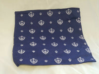 Sikh punjabi singh kaur blue khalsa khandas bandana head wrap gear rumal hankie