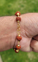Rudraksh mala natural beads evil eye protection lucky lord ganesh bracelet cc22