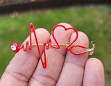 Doctor brooch vintage look gold plated celebrity nhs broach heart beat pin u26