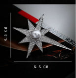 Stunning vintage look silver plated crystal star design brooch broach pin b46