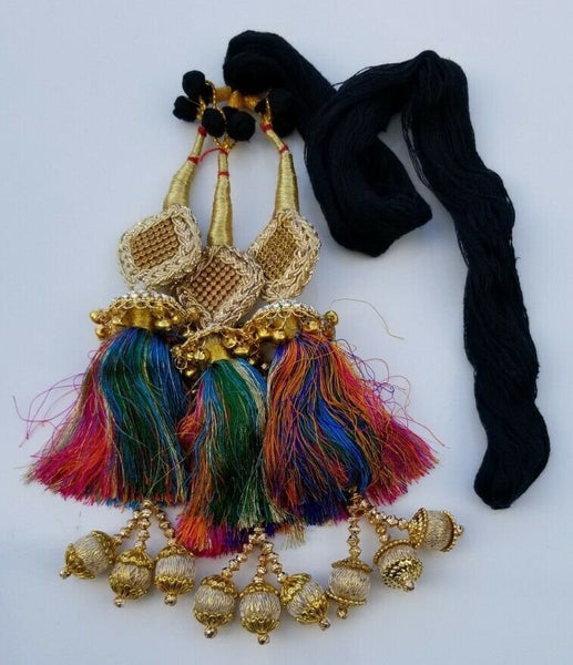 Indian punjabi pranda mehndi jagoo mirror bridal patiala paranda hair braids m10