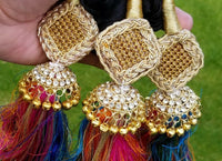 Indian punjabi pranda mehndi jagoo mirror bridal patiala paranda hair braids m10