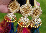 Indian punjabi pranda mehndi jagoo mirror bridal patiala paranda hair braids m10