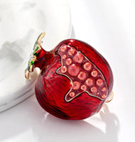 Stunning vintage look gold plated red pomegranate designer brooch broach pin j53