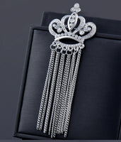 Crown king brooch gold silver plated stunning diamonte celebrity queen pin u12