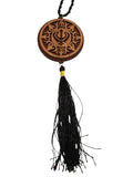 Wooden Khanda Car Mirror Hanging Pendant Punjabi Sikh Decor evil protection New
