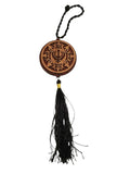 Wooden Khanda Car Mirror Hanging Pendant Punjabi Sikh Decor evil protection New