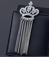 Crown king brooch gold silver plated stunning diamonte celebrity queen pin u12