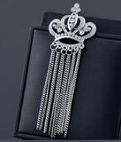 Crown king brooch gold silver plated stunning diamonte celebrity queen pin u12