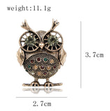 Owl brooch gold silver plated broach stunning diamonte celebrity queen pin u15