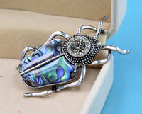 Silver plated beetle brooch retro vintage look highend design celebrity pin gg27