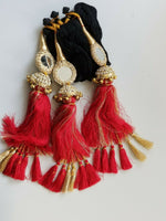 Indian punjabi pranda mehndi jagoo mirror bridal patiala paranda hair braid a35