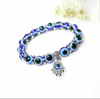 Authentic turkey glass bead evil eye protection hamsa hand fatima palm bracelet
