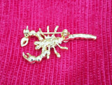 Gold plated scorpion brooch star sign cake pin - birth sign talisman protection