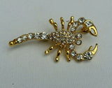 Gold plated scorpion brooch star sign cake pin - birth sign talisman protection