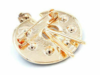 Vintage look gold plated stunning draw palette brooch suit coat broach pin b49k
