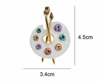 Vintage look gold plated stunning draw palette brooch suit coat broach pin b49k