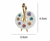 Vintage look gold plated stunning draw palette brooch suit coat broach pin b49k