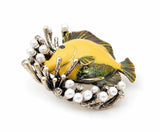 Fish celebrity brooch stunning vintage look gold plated retro broach pin f11 new