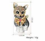 Stunning vintage look gold plated retro cat enamel celebrity brooch broach pin f