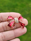 Bow flower brooch celebrity valentines day pin vintage look queen broach s18 new