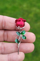 Rose flower brooch celebrity valentines day pin vintage look queen broach s15