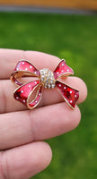 Bow flower brooch celebrity valentines day pin vintage look queen broach s18 new