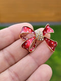 Bow flower brooch celebrity valentines day pin vintage look queen broach s18 new