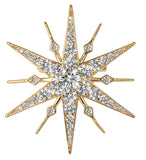 Starburst celebrity brooch pin stunning vintage look gold plated broach jjj35g