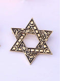 Israel star brooch gold silver plated jewish broach celebrity queen pin s13 jew