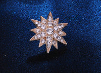 Jewish star brooch vintage look gold plated suit coat broach israel pin s14 jew