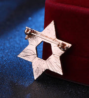 Israel star brooch gold silver plated jewish broach celebrity queen pin s13 jew