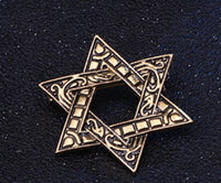 Israel star brooch gold silver plated jewish broach celebrity queen pin s13 jew