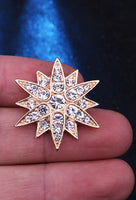 Jewish star brooch vintage look gold plated suit coat broach israel pin s14 jew