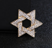 Israel star brooch gold silver plated jewish broach celebrity queen pin s12 jew