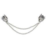 Stunning silver plated vintage look authentic wolf collar chain brooch pin z30