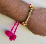 Hindu pink thread evil eye protection stunning bracelet luck talisman amulet f20